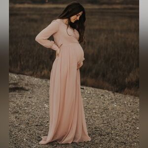 Blush maxi dress